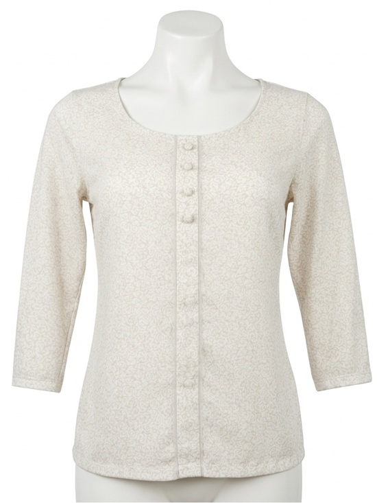 LC Lauren Conrad Tops - LC Lauren Conrad Cream Floral Button Front 3/4 Sleeve Top XS